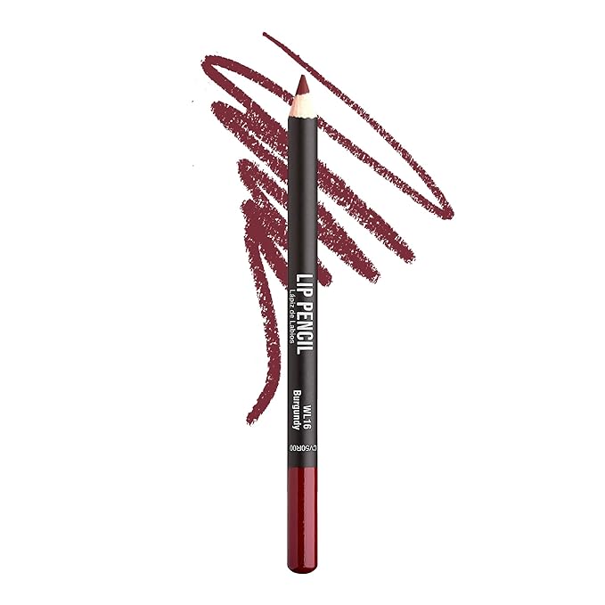 Professional Slim Lip Pencil, Creamy Soft Lip Liner, Smooth Long-Lasting Rich Lip Color, Natural Lip Makeup, Water-Resistant Lip Crayon (Burgundy)