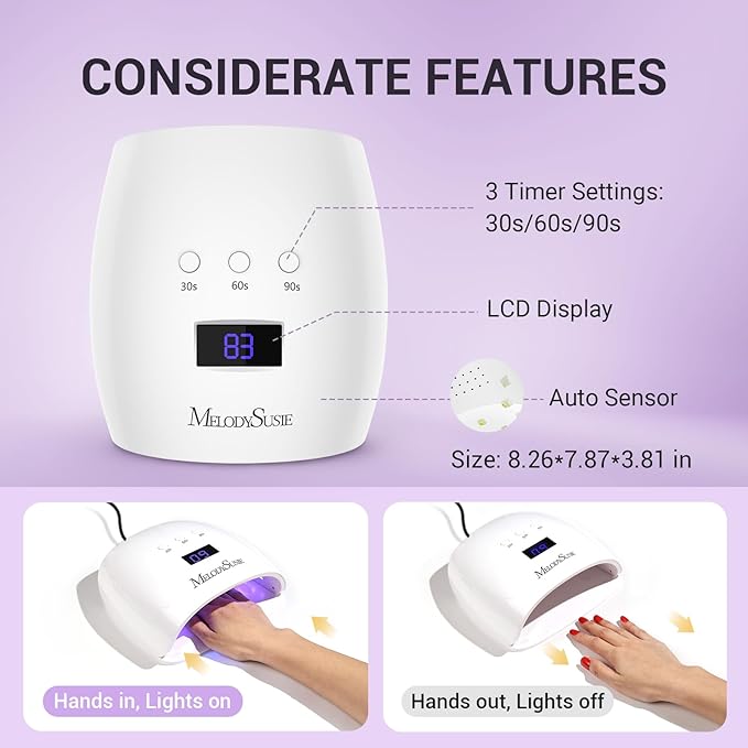 Melodysusie uv nail lamp, plus30t