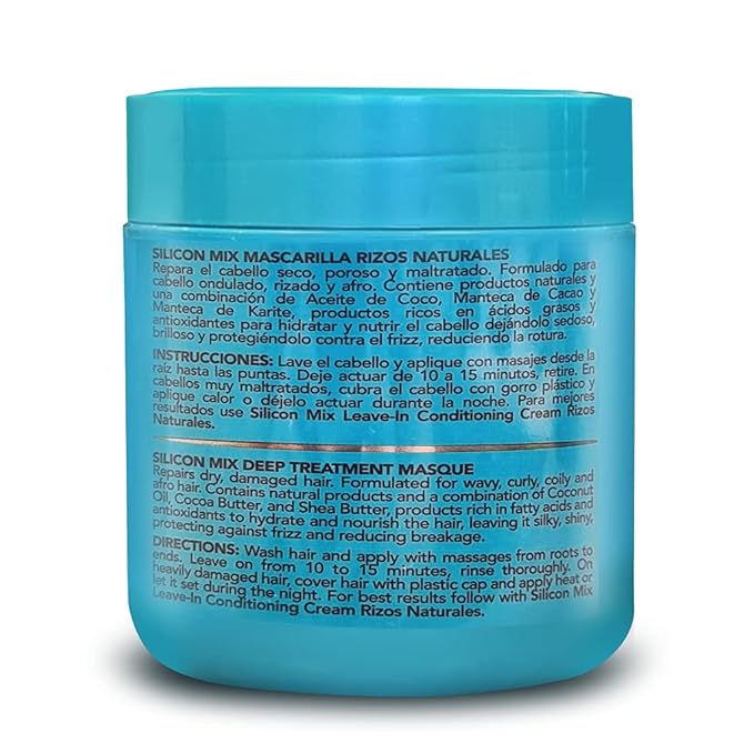 Silicon Mix Hair Conditioning Mask for Natural Wavy and Curly Hair 500 ml - Intensive Moisturising Treatment with Coconut Oil, Cocoa and Shea Butter