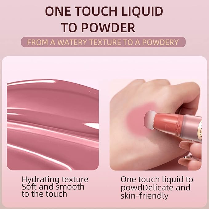 Liquid Blush Beauty Wand Matte Cream Blush Stick Plum Wine)