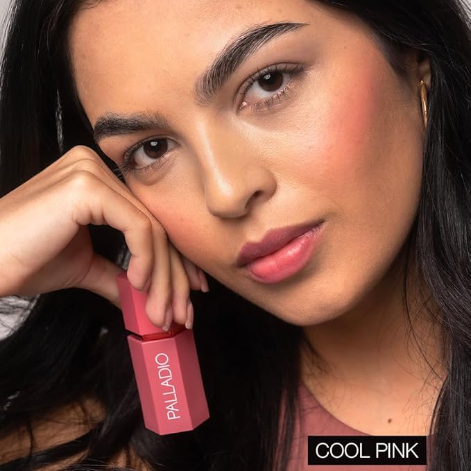 Palladio Liquid Blush for Cheeks & Lips 2-in-1 Cool Pink