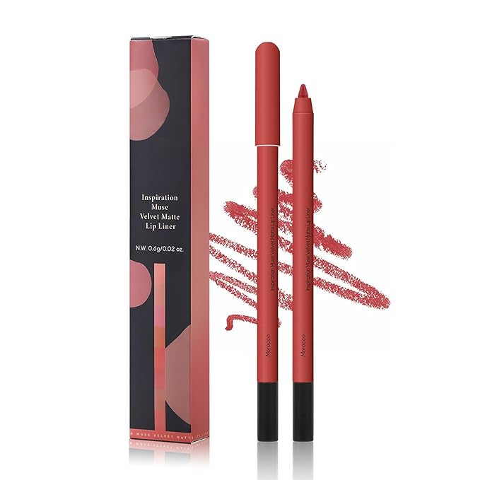 KISSIO Lip Liner,Creamy Lip Pencil,Long Lasting Lip Liner with Sharpener,Matte Finish,Smooth and Soft,Non-Dry,Easy to Use,Cruelty free,0.02 oz,08 Morocco