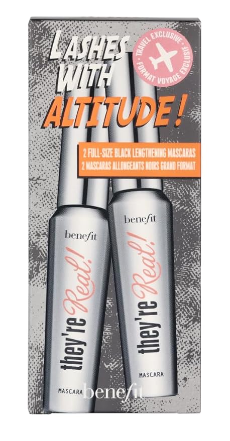 Benefit Cosmetics They're Real Beyond Mascara Duo Set Black, 0.3 Ounce (Pack of 2)