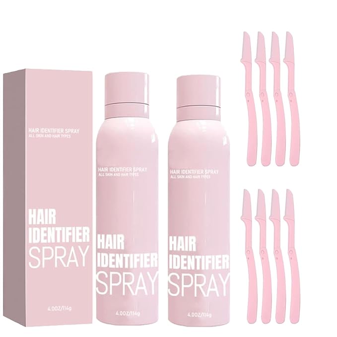 2PCS Hair Identifier Spray for Face Shaving,face hair identifier spray,Moisturizing And Skin Care Set Spray,suitable for all skin types (Spray Plus Razor)