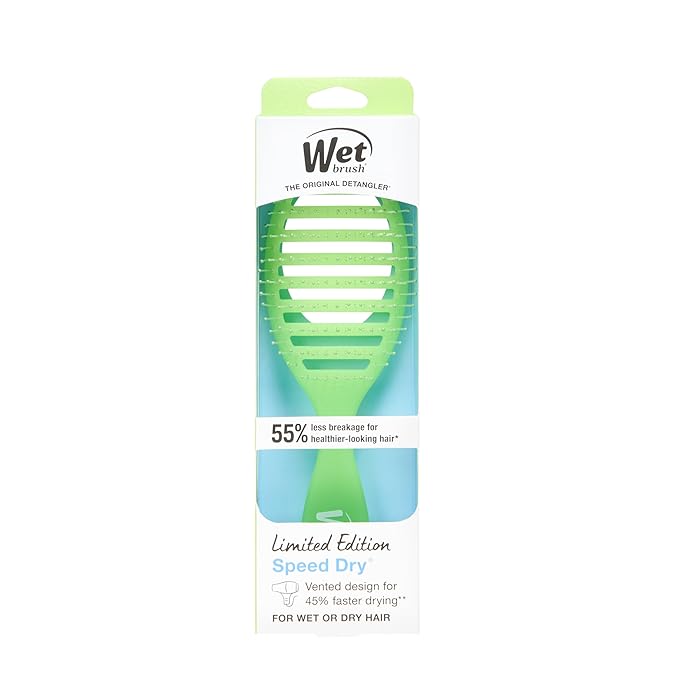 Wet Brush Speed Dry, Lime-A-Rita (Summer Quencher) - Vented Design & Soft HeatFlex Bristles Are Blow Dry Safe - Ergonomic Handle Manages Tangles - Pain-Free Hair Brush, Limited Edition