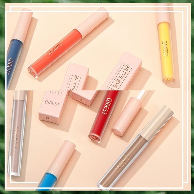 Matte Eyeshadow liquid Long Lasting High-pigmented Eye shadow Gel Eye Makeup (Matte Light Brown)