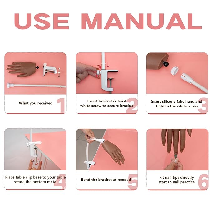 Nail silicone practice hand for