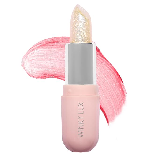 Winky Lux Glimmer Balm, pH Lip, Color Changing Lipstick and Tinted Lip, Vegan & Cruelty Free Lip Balm, Hydrate & Plump, Pink Shimmer Lipstick, Unicorn