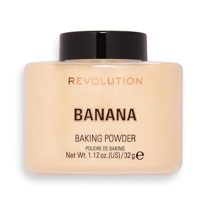 Revolution Beauty, Loose Baking Powder, Makeup Setting Powder, Shine, Banana, 1.13 Oz