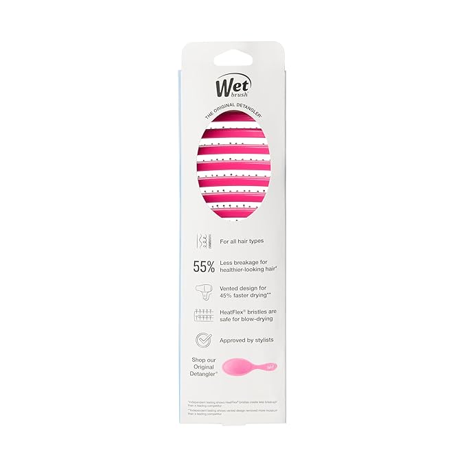 Wet Brush Speed Dry Hair Brush - Pink - Vented Design and Ultra Soft HeatFlex Bristles Are Blow Dry Safe With Ergonomic Handle Manages Tangle and Uncontrollable Hair - Pain-Free