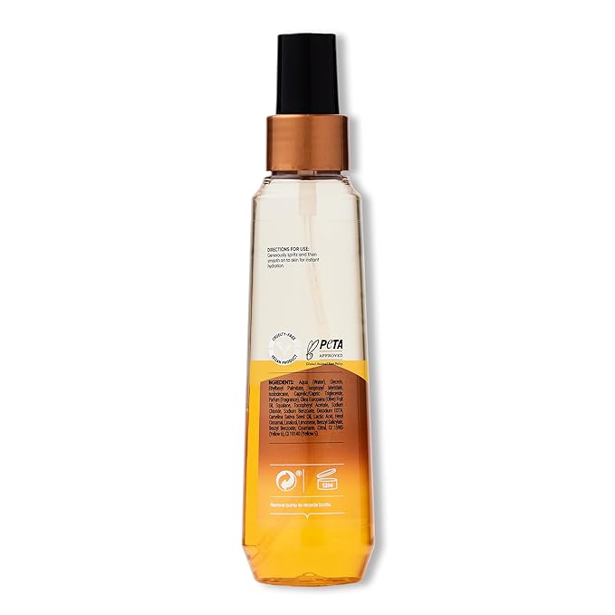 Spa Body Oil Spray, No Mineral Oil, Cruelty Free and Vegan Body Spray Moisturiser, 150 ml