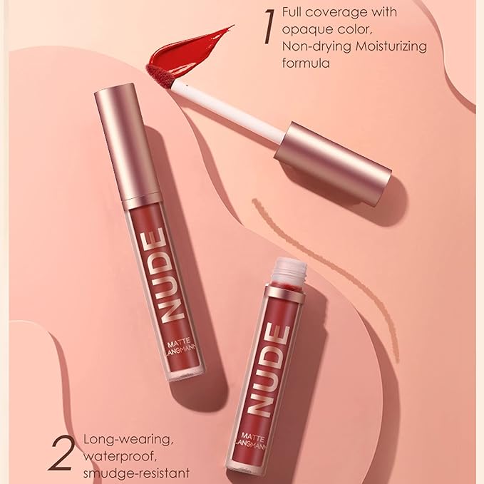 BestLand 6Pcs Matte Liquid Lipstick + Lip Liner