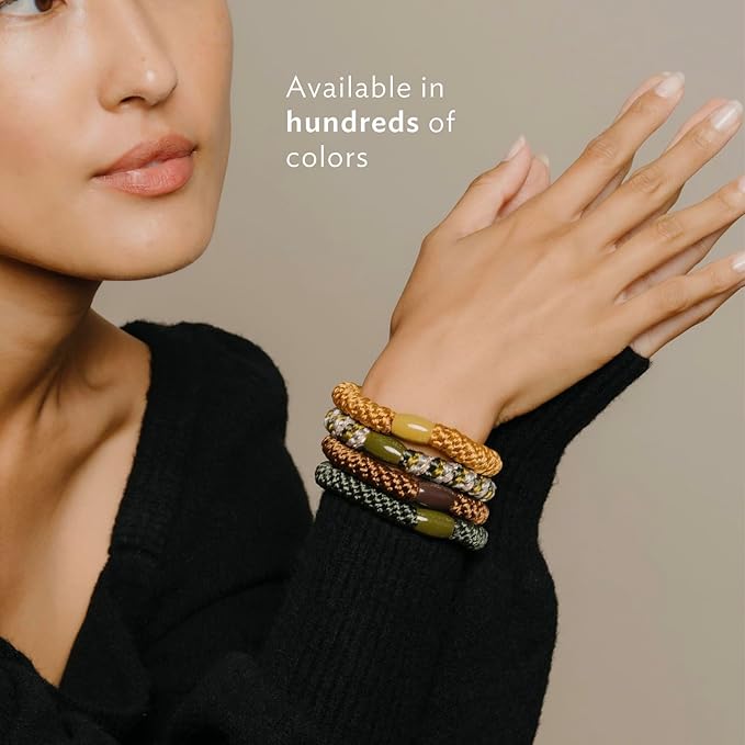 L. Erickson Grab & Go Ponytail Holders, Berry, Set of Eight - Exceptionally Secure with Gentle Hold