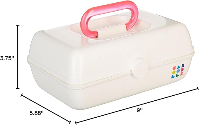 Caboodles Pretty in Petite Makeup Box, Hard Plastic Organizer Box, 2 Swivel Trays, Fashion Mirror, Secure Latch for Safe Travel