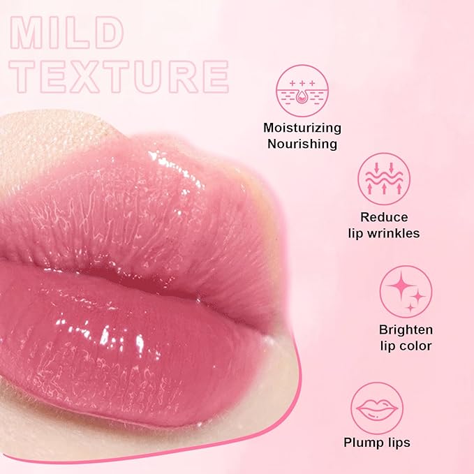 6 PCS Hydrating Lip Oil, Big Brush Head Lip Glaze Shiny Transparent Lip Glow Oil, Nourishing & Non-sticky Long Lasting Fresh Clear Smooth Lip Care Plumping Lip Oil (SET B)