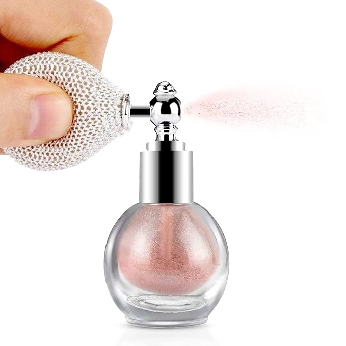 Highlighter Powder Spray, Ksndurn Ivory White Glitter High Gloss Spray - Shimmer Sparkle Powder Makeup Spray