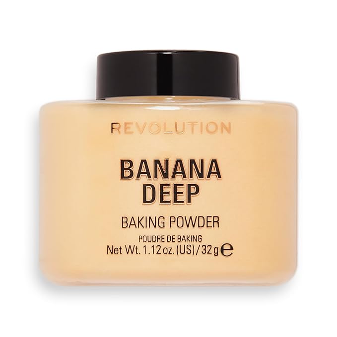 Revolution Beauty, Loose Baking Powder, Makeup Setting Powder, Banana Deep, 1.13 Oz