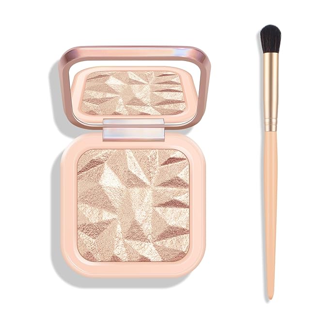 KYDA Face Highlighter Palette, High Glossy Face Illuminator Makeup-SUN GLOW
