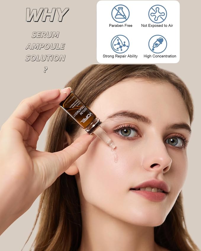 Vitamin C Serum for Face Hyaluronic Acid Serum Anti Aging Moisturizer 0.35 oz 4 Vials Facial Serums BB Glow Starter Kit (4pc new vc kit)