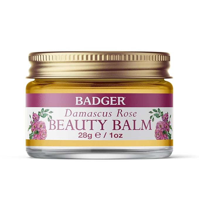 Badger Rose Beauty Balm, Intensive Moisturizer, 28 g/1oz