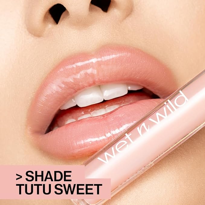 wet n wild MegaSlicks Lip Gloss, Ultra-Glossy, Vitamin-E Enriched, Ultra-Gloss High Shine Moisturizing, Cruelty-Free & Vegan - Sun Glaze