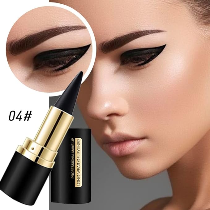Kaely 2Pcs Gel Eyeliner Pencil, Natural Black Eyeliner Cream for Waterline, Liquid Eye Liner Waterproof Smudge Proof, Black Smoky Eyeshadow Palette Halloween Makeup, delineador de ojos contra el agua