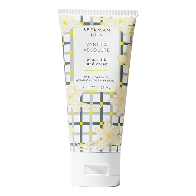 Beekman 1802 Pure Goat Milk Hand Cream, Vanilla Absolute - Scented - 2 oz - Moisturizing Lotion for Dry Skin - Anti-Aging Hydration - Good for Sensitive Skin - Cruelty Free - Packaging May Vary