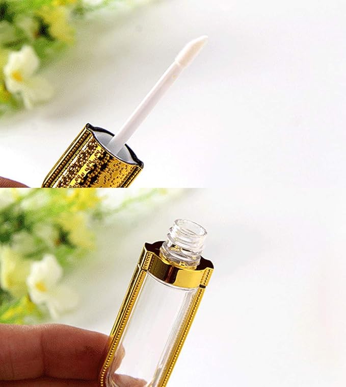5 Pcs 3ml Lip Gloss Tubes Empty Refillable Lip Balm Bottles Vials Containers with Lip Brush for DIY Lipstick Lip Gloss Samples