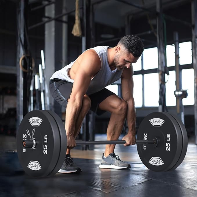 4FT Olympic Barbell Bar 47Inch Straight 2 Collars, 500Lbs Capacity 2 Inch