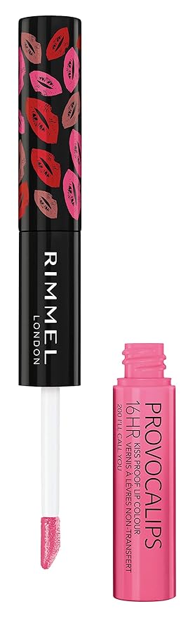 Rimmel London Provocalips 16hr Kiss-Proof Lip Color Bundle - 200 I'll Call You & 420 Berry Seductive, 14 fl.oz. Each