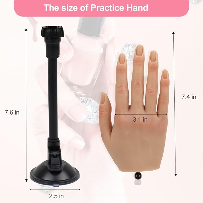 Nail practice hand for acrylic