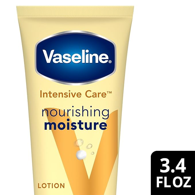 Vaseline Lotion, Intensive Care Nourishing Moisture 2-Pack – Moisturizer with Oat Extract + Ultra-Hydrating Lipids for Healing Extremely Dry Skin, 3.4 Oz Ea