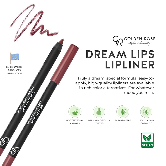 Golden Rose Dream Lips Lipliner - Long-Lasting, Highly Pigmented, Easy-to-apply Lip Pencil (531)