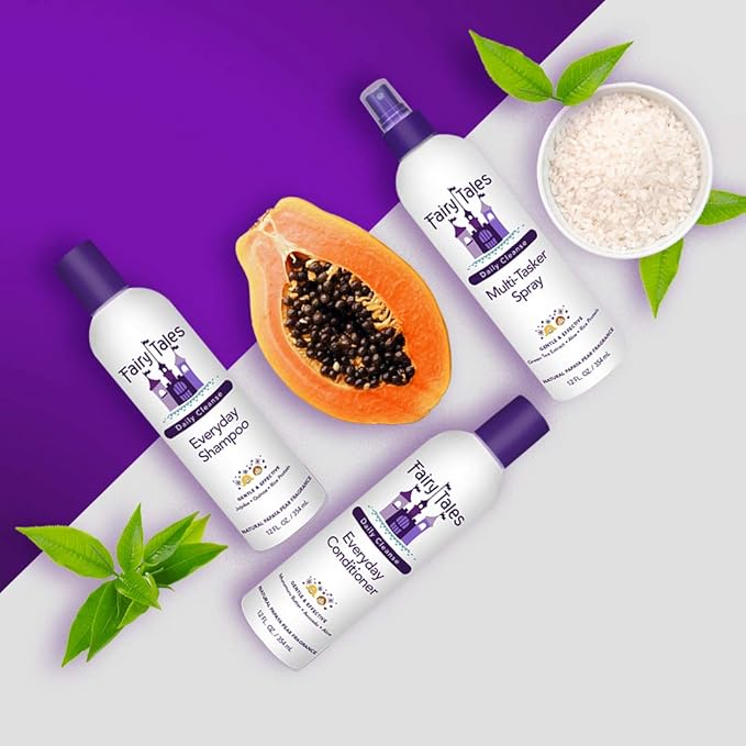 Fairy Tales Daily Cleanse Everyday Kids Shampoo - Gentle Natural Defining Shampoo, Tangle Free, Moisturizing and Hydrating Formula, Paraben Free - 12 oz