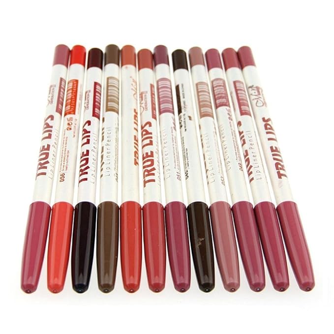Waterproof Lip Liner Pencil, Pack of 12
