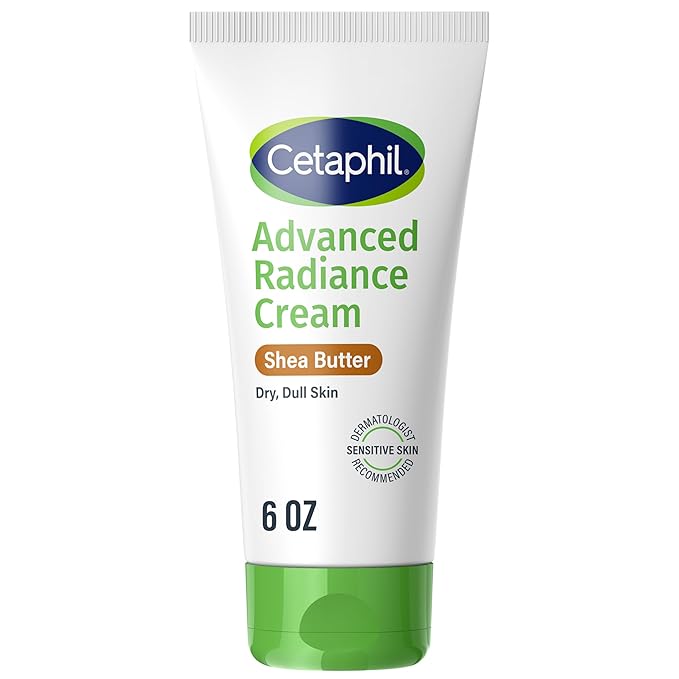 Cetaphil Advanced Radiance Cream with Shea Butter, 6 oz, For Dry, Dull Skin, More Radiant Skin, 48 Hour Hydration, All Skin Tones & Types, Hypoallergenic, Fragrance Free