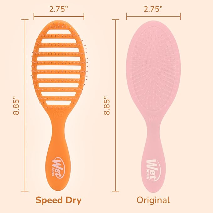 Wet Brush Speed Dry Hair Brush, Orange Crush (Summer Quencher) - Vented Design & Soft HeatFlex Bristles Are Blow Dry Safe - Ergonomic Handle Manages Tangles - Pain-Free Hair Accessories