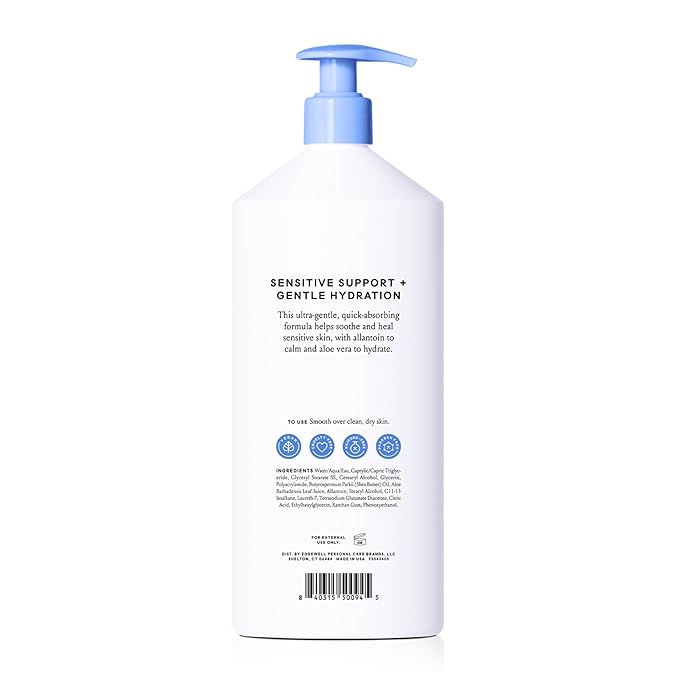 Billie Sensi Ultra-Gentle Women's Body Lotion, Fragrance-Free, Allantoin & Aloe Vera, 18 fl oz