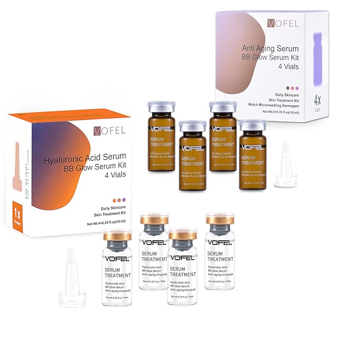 Anti Aging Serum Hyaluronic Acid Serum For Face BB Glow Starter Kit Serum Ampoules for Skin Treatment Kit 0.35 oz 8 Vials