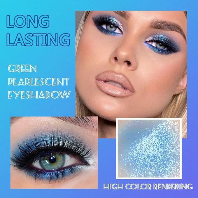 9 Colors Shimmer Matte Blue Eyeshadow Palette.Highly Pigmented