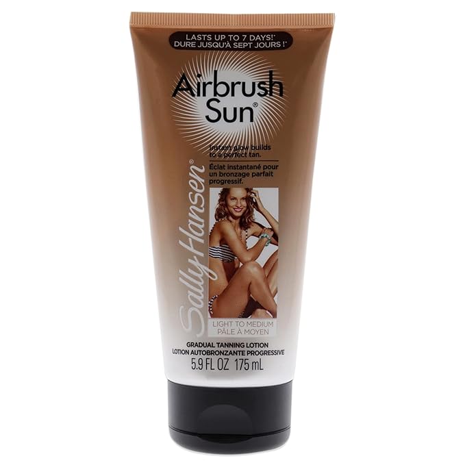 Sally Hansen Airbrush Legs, Gradual Tanning Lotion Light to Medium 5.9 Oz