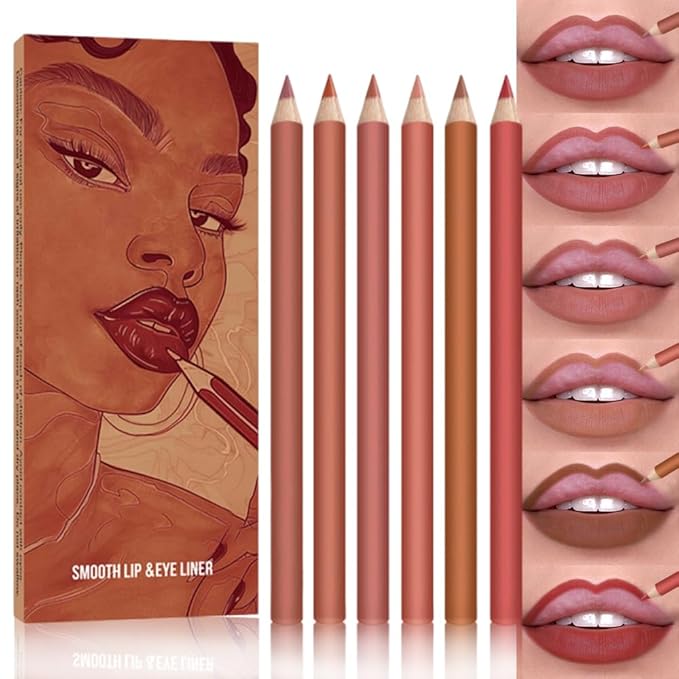 6-Color Velvet Matte Lipstick Pencils Pack for Lips Makeup, Ultra Smooth Creamy Hydrating, Long-Lasting High lmpact Color Soft Finish, Moisturized Lips (6Pcs Matte Lip pencils Set-A, Pack of 1)