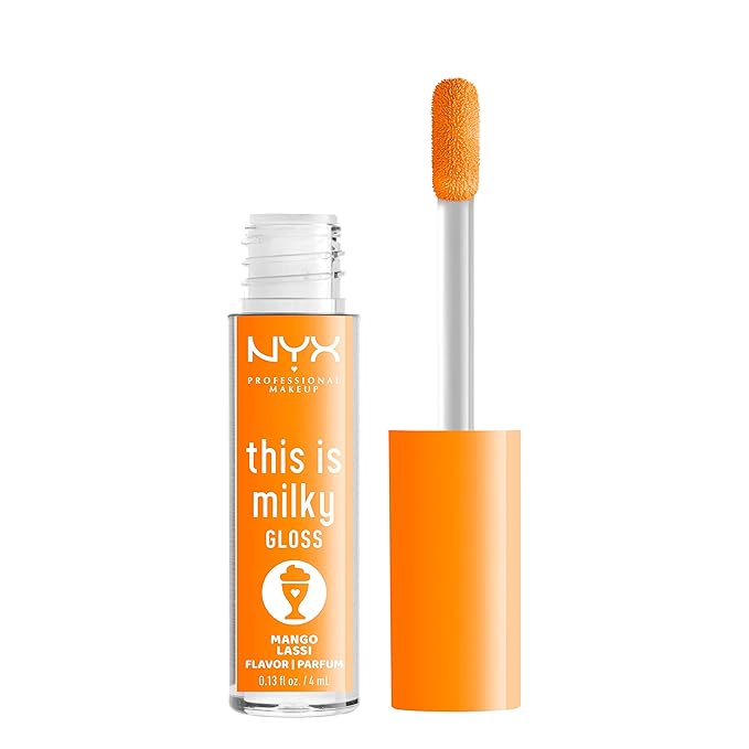 NYX PROFESSIONAL MAKEUP This Is Milky Gloss, Lip Gloss with 12 Hour Hydration, Vegan - Mango Lassi (Orange Cream)