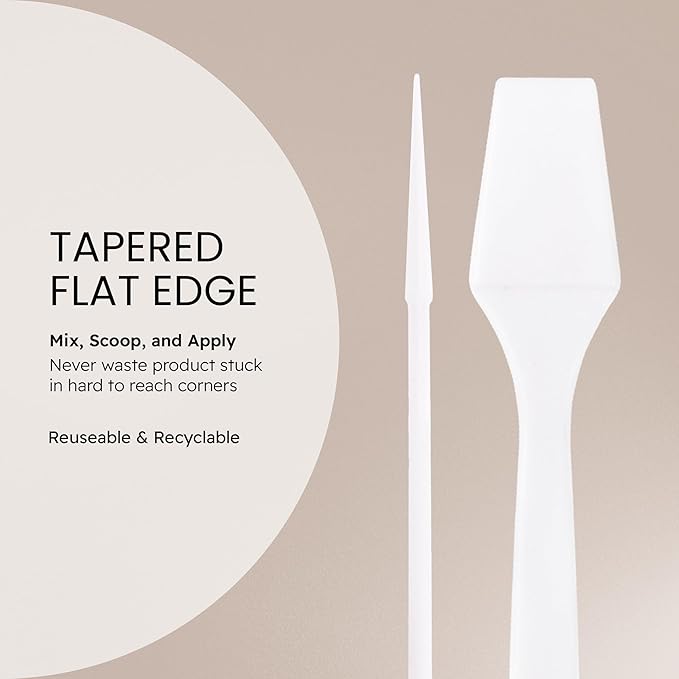 PANA 200pcs Cosmetic Make Up Disposable Plastic 2.5" Spatulas Skin Care Facial Cream Mask Spatula (WHITE-200 Pieces in a Box)