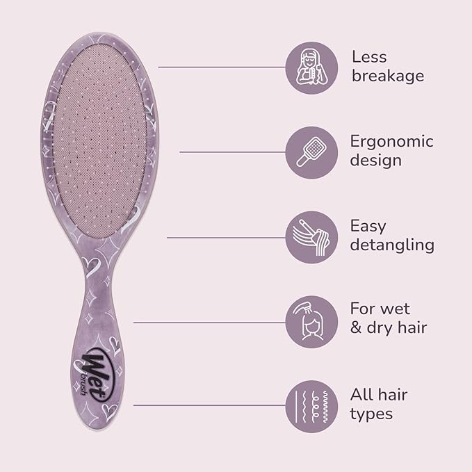 Wet Brush Original Detangler Hair Brush, Stitch & Angel (Disney Love), Ultra-Soft IntelliFlex Bristles, Detangling Bristles Glide Through Tangles (Wet Dry & Damaged Hair), Women & Men