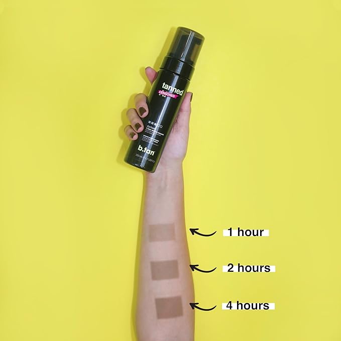 B.TAN Dark Mousse Self Tanner, 1 Hour Sunless Tanner, Vegan, Cruelty Free, 6.7 Fl Oz