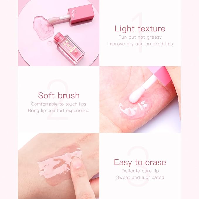 Pudaier Hydrating Lip Oil, Fruit Extract Lip Oil Hydrating