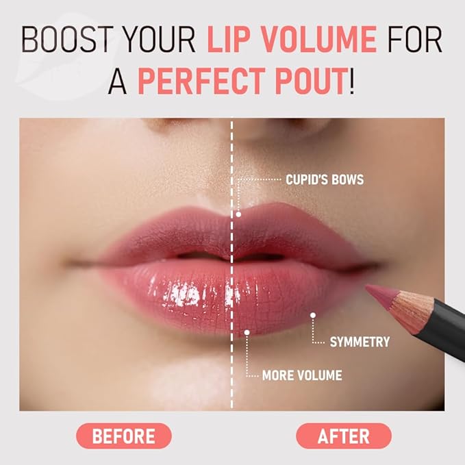 Lip Liner Pencil 15 Shades – Natural Nude Collection Lipliner Matte Finish, Creamy Texture, Long Lasting Color, High Pigmented Lip Pencils