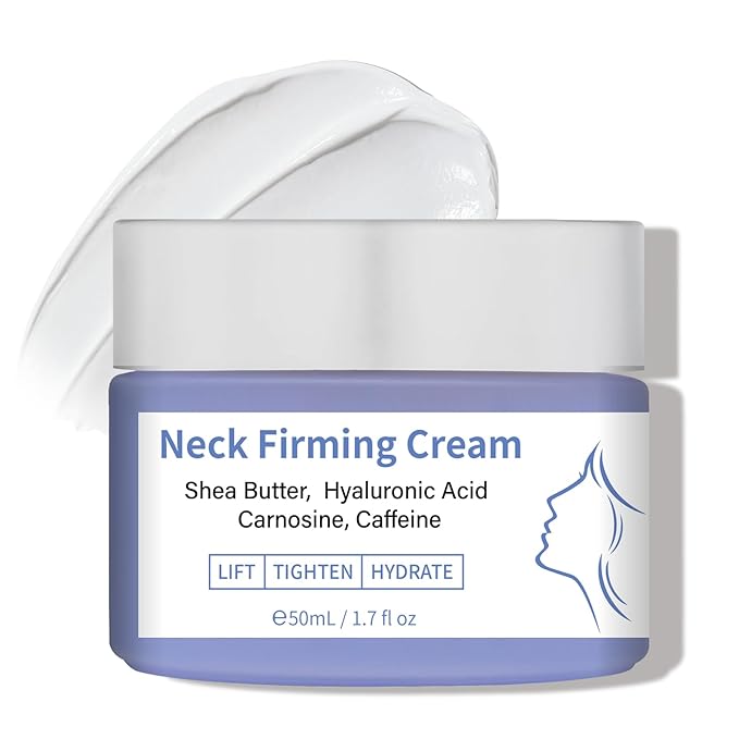 Neck Firming Cream, Tighten and Lift Neck Cream for Crepey Skin, Anti-Aging Neck & Décolleté Cream, Smooth & Tight Sagging Skin, Organic Pure Neck Cream 1.7 Floz