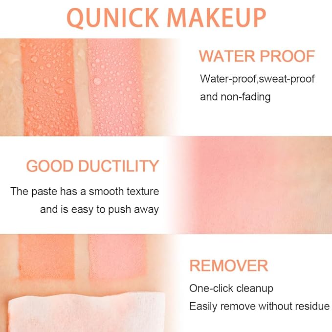 Kaely 2Pcs Cream Blush Stick for Cheeks,Coral Pink Hydrating Waterproof,02+03